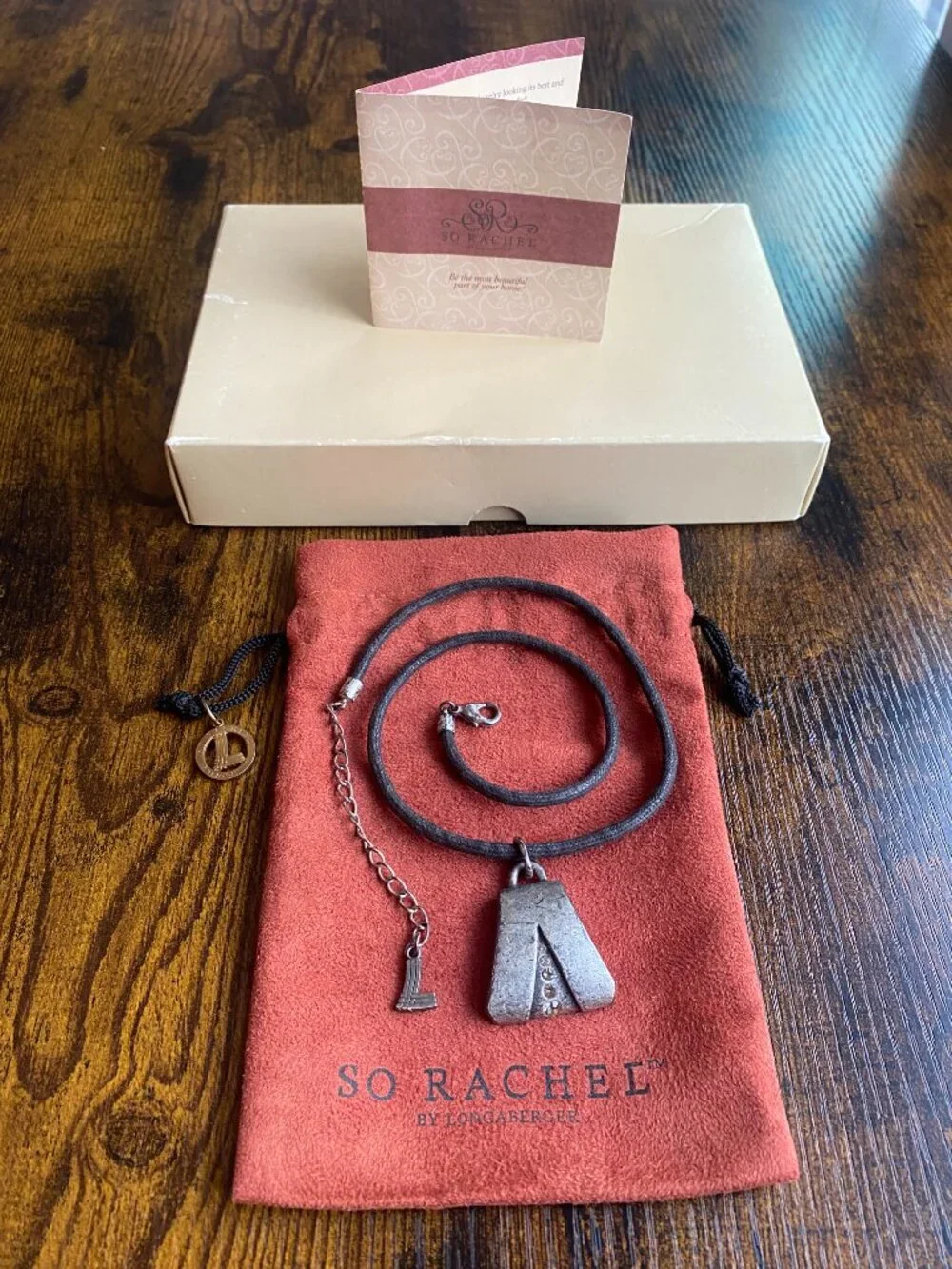 So Rachel Longaberger Trapezoid Pendant Necklace w/ Pouch & Box - Picture 10 of 14